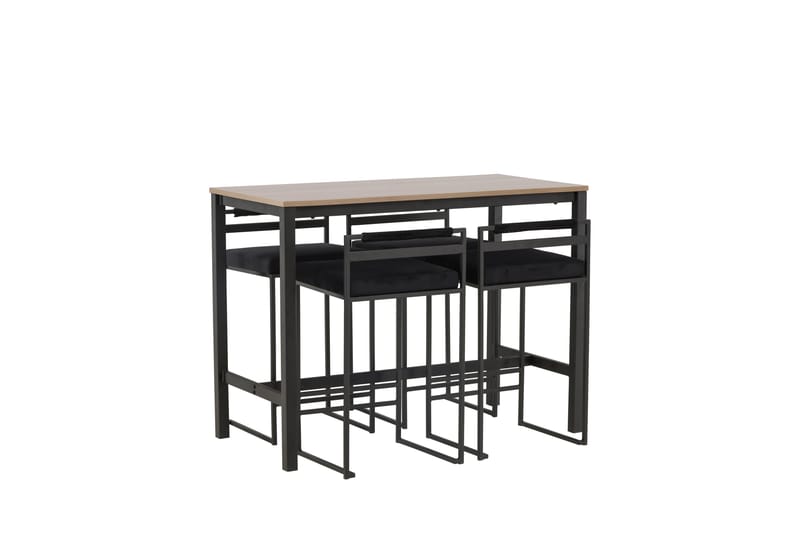Camden Barbord 60x120 cm med 4 Opelika Stolar - Svart - Möbler - Bord & matgrupp - Barbord & ståbord