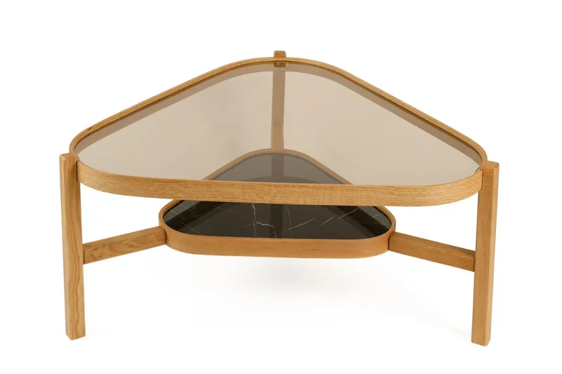 Capella Soffbord 95x48x95 cm - Ek och svart marmor - Möbler - Bord & matgrupp - Marmorbord