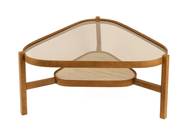 Capella Soffbord 95x48x95 cm - Valnöt och travertin - Möbler - Bord & matgrupp - Soffbord