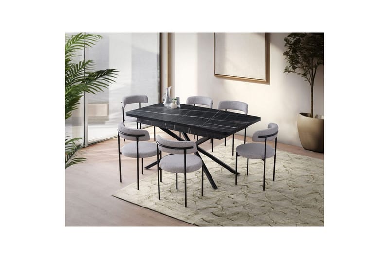 Cassel Matbord 160 cm Rektangulär - Svart/Vit - Möbler - Bord & matgrupp - Matbord & köksbord