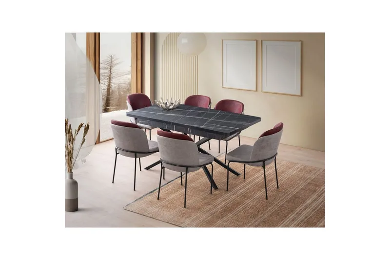 Cassel Matbord 160 cm Rektangulär - Svart/Vit - Möbler - Bord & matgrupp - Matbord & köksbord