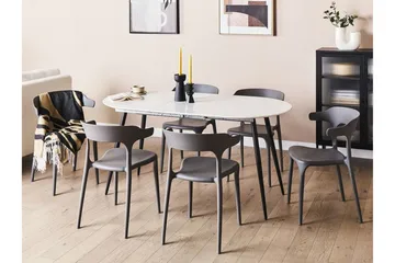 Castellana Matbord Förlängningsbart 120-160x80 cm - Vit/Svart - Möbler - Bord & matgrupp - Matbord & köksbord