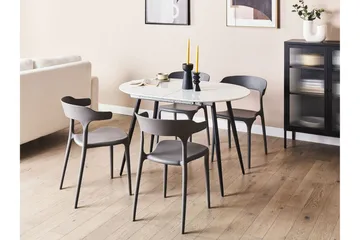 Castellana Matbord Förlängningsbart 120-160x80 cm - Vit/Svart - Möbler - Bord & matgrupp - Matbord & köksbord