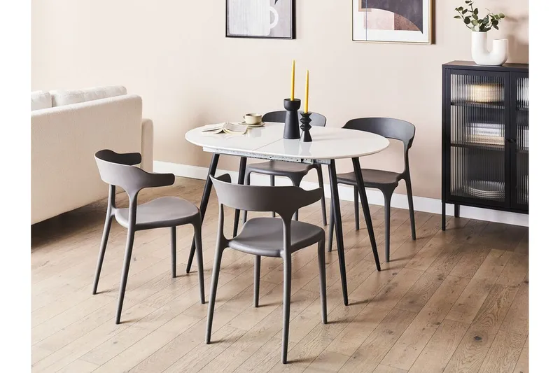 Castellana Matbord Förlängningsbart 120-160x80 cm - Vit/Svart - Möbler - Bord & matgrupp - Matbord & köksbord