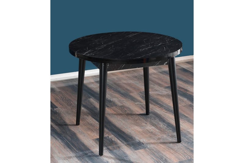 Cavuria Matbord 90 cm Rund, Svart/Vit