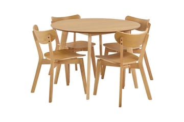 Celtik Matgrupp Rund 105 cm + 4 st Matstolar - Beige - Möbler - Bord & matgrupp - Matgrupp