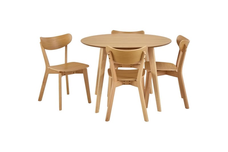 Celtik Matgrupp Rund 105 cm + 4 st Matstolar - Beige - Möbler - Bord & matgrupp - Matgrupp