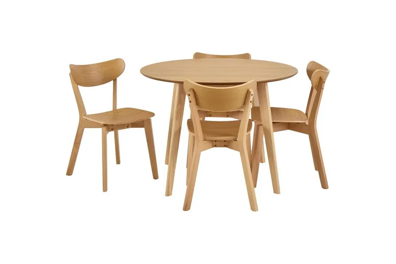 Celtik Matgrupp Rund 105 cm + 4 st Matstolar - Beige - Möbler - Bord & matgrupp - Matgrupp