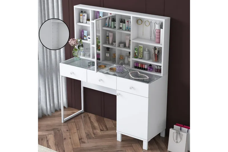 Ceris Sminkbord 120 cm - Vit - Möbler - Bord & matgrupp - Sminkbord & toalettbord