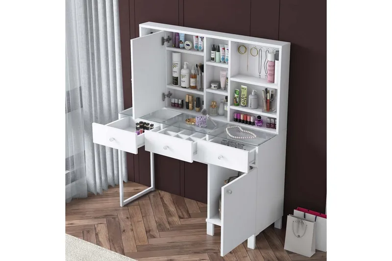 Ceris Sminkbord 120 cm - Vit - Möbler - Bord & matgrupp - Sminkbord & toalettbord