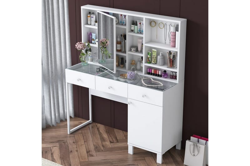 Ceris Sminkbord 120 cm - Vit - Möbler - Bord & matgrupp - Sminkbord & toalettbord