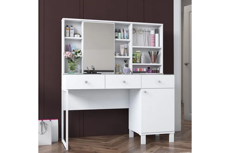 Ceris Sminkbord 120 cm - Vit - Möbler - Bord & matgrupp - Sminkbord & toalettbord