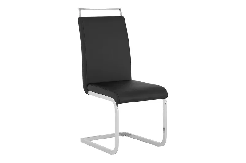 Cesi Matgrupp Rektangulärt matbord 140 cm + 6 Isoda Läder Marstolar - Vit/Svart/Krome - Möbler - Bord & matgrupp - Matgrupp