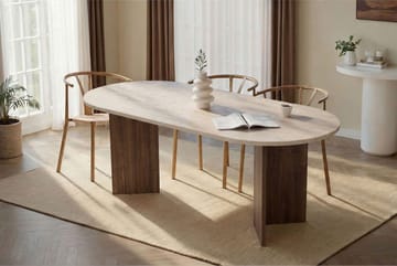 Ceylin Matbord 200x75x90 cm - Travertine Walnut - Möbler - Bord & matgrupp - Matbord & köksbord