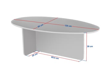 Ceyra Soffbord 120x40x65 cm - Travertine Walnut - Möbler - Bord & matgrupp - Soffbord