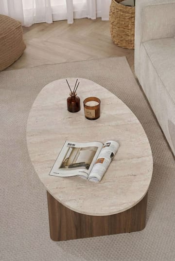 Ceyra Soffbord 120x40x65 cm - Travertine Walnut - Möbler - Bord & matgrupp - Soffbord