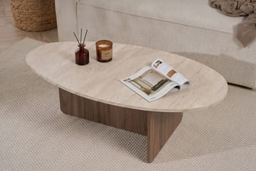 Ceyra Soffbord 120x40x65 cm - Travertine Walnut - Möbler - Bord & matgrupp - Soffbord