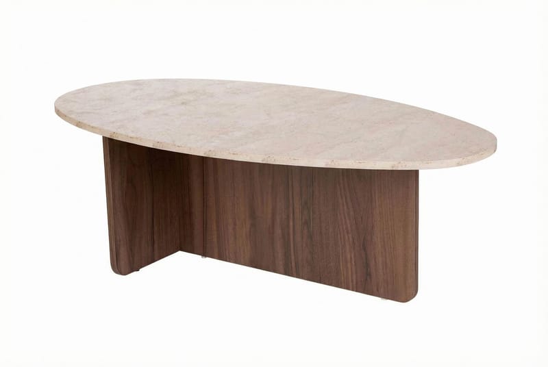 Ceyra Soffbord 120x40x65 cm - Travertine Walnut - Möbler - Bord & matgrupp - Soffbord
