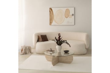 Chaino Runt Soffbord 90 cm i Trä och Glas med Skulpturalt Underrede - Klar - Möbler - Bord & matgrupp - Soffbord