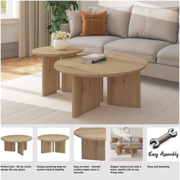 Chatham 80 cm Runt Soffbord i Ek - Beige - Möbler - Bord & matgrupp - Soffbord