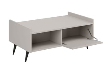 Chiku 100 cm Rektangulärt Soffbord med Hyllor i Målat Trä - Beige - Möbler - Bord & matgrupp - Soffbord