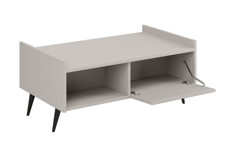 Chiku 100 cm Rektangulärt Soffbord med Hyllor i Målat Trä - Beige - Möbler - Bord & matgrupp - Soffbord
