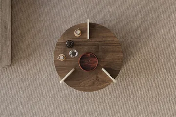 Cindral Soffbord 70 cm Rund - Valnöt Och Travertin - Möbler - Bord & matgrupp - Soffbord