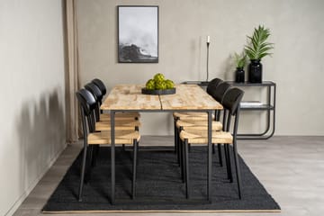 Cirebon Matgrupp 200 cm Rektangulär med 6 Polly stolar - Svart - Möbler - Bord & matgrupp - Matgrupp