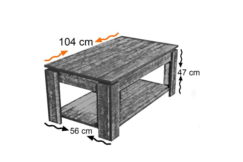 Comfortale Soffbord 104 cm med Förvaring Hylla - Bok - Möbler - Bord & matgrupp - Soffbord