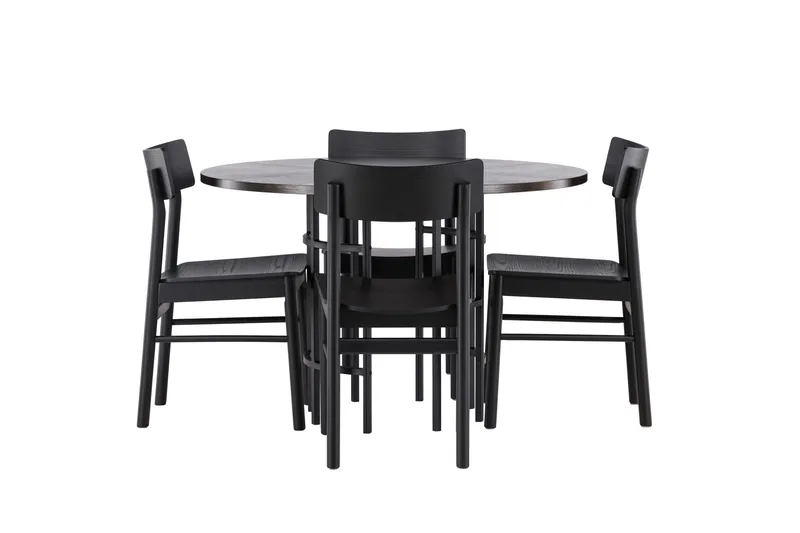 Copenhagen Matgrupp + 4 stolar, Svart/Mocca