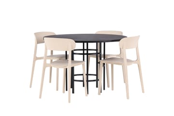 Copenhagen Matgrupp 115 cm Rund med 4 Åstol stolar - Beige - Möbler - Bord & matgrupp - Matgrupp