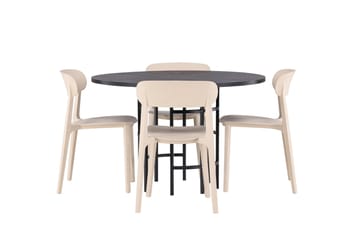Copenhagen Matgrupp 115 cm Rund med 4 Åstol stolar - Beige - Möbler - Bord & matgrupp - Matgrupp