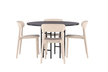 Copenhagen Matgrupp 115 cm Rund med 4 Åstol stolar - Beige - Möbler - Bord & matgrupp - Matgrupp