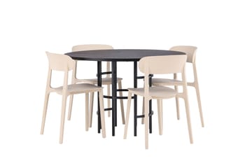 Copenhagen Matgrupp 115 cm Rund med 4 Åstol stolar - Beige - Möbler - Bord & matgrupp - Matgrupp