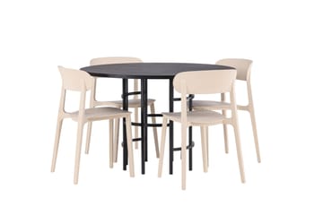 Copenhagen Matgrupp 115 cm Rund med 4 Åstol stolar - Beige - Möbler - Bord & matgrupp - Matgrupp