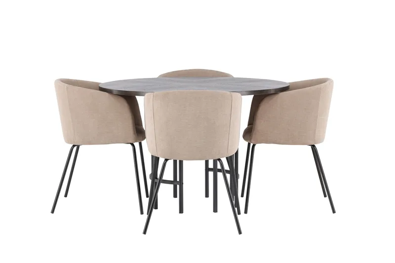 Copenhagen Matgrupp 115 cm Rund med 4 Berit stolar - Beige - Möbler - Bord & matgrupp - Matgrupp