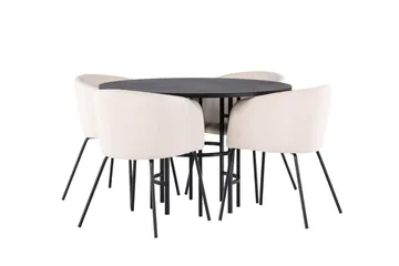 Copenhagen Matgrupp 115 cm Rund med 4 Berit stolar - Beige - Möbler - Bord & matgrupp - Matgrupp