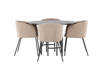 Copenhagen Matgrupp 115 cm Rund med 4 Berit stolar - Beige - Möbler - Bord & matgrupp - Matgrupp