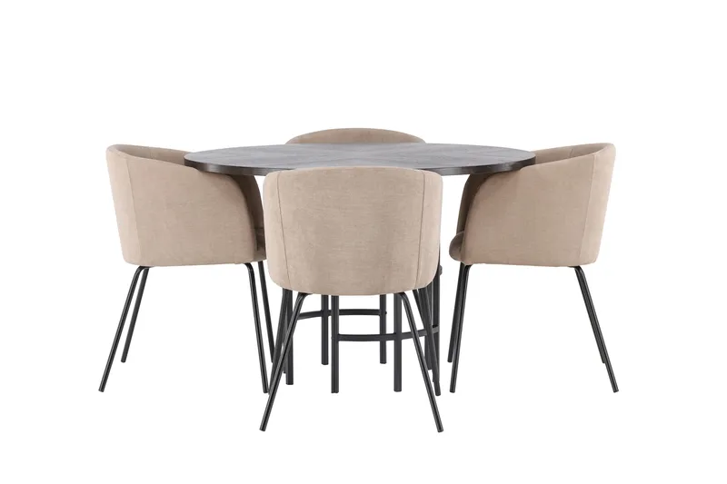 Copenhagen Matgrupp 115 cm Rund med 4 Berit stolar - Beige - Möbler - Bord & matgrupp - Matgrupp