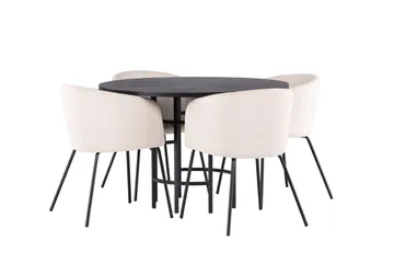 Copenhagen Matgrupp 115 cm Rund med 4 Berit stolar - Beige - Möbler - Bord & matgrupp - Matgrupp