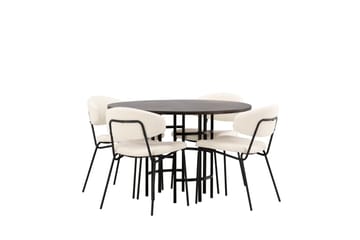Copenhagen Matgrupp 115 cm Rund med 4 Chico Stolar - Svart - Möbler - Bord & matgrupp - Matgrupp