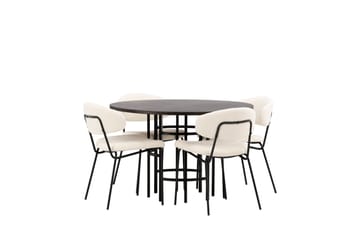 Copenhagen Matgrupp 115 cm Rund med 4 Chico Stolar - Svart - Möbler - Bord & matgrupp - Matgrupp