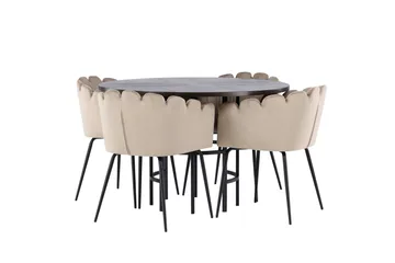 Copenhagen Matgrupp 115 cm Rund med 4 Limhamn stolar - Beige - Möbler - Bord & matgrupp - Matgrupp