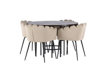 Copenhagen Matgrupp 115 cm Rund med 4 Limhamn stolar - Beige - Möbler - Bord & matgrupp - Matgrupp