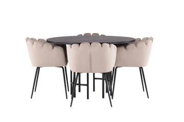 Copenhagen Matgrupp 115 cm Rund med 4 Limhamn stolar - Beige - Möbler - Bord & matgrupp - Matgrupp