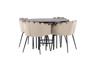 Copenhagen Matgrupp 115 cm Rund med 4 Limhamn stolar - Beige - Möbler - Bord & matgrupp - Matgrupp