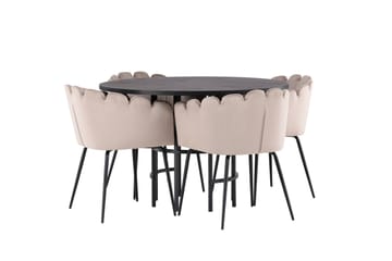 Copenhagen Matgrupp 115 cm Rund med 4 Limhamn stolar - Beige - Möbler - Bord & matgrupp - Matgrupp