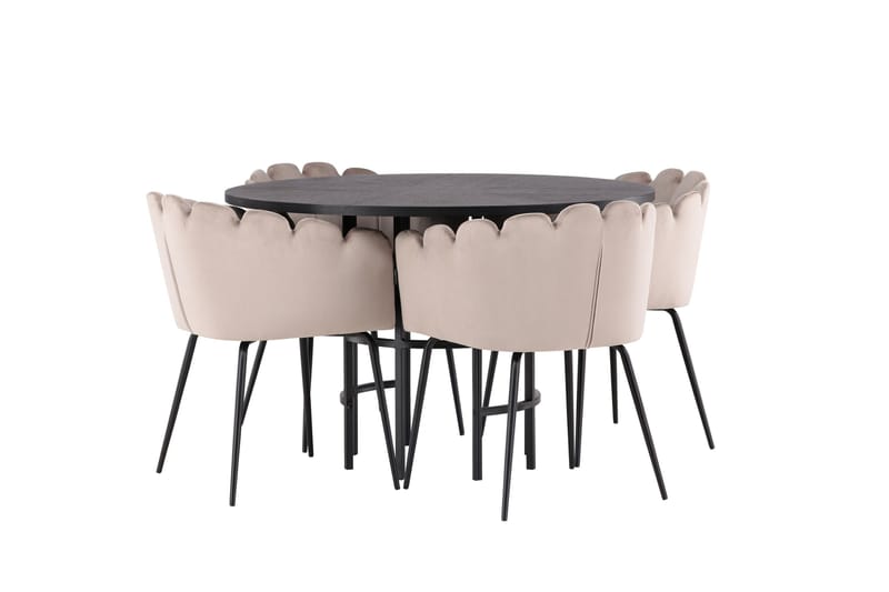 Copenhagen Matgrupp 115 cm Rund med 4 Limhamn stolar - Beige - Möbler - Bord & matgrupp - Matgrupp