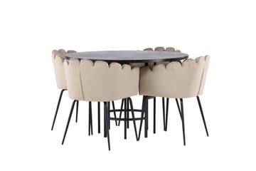 Copenhagen Matgrupp 115 cm Rund med 4 Limhamn stolar - Beige - Möbler - Bord & matgrupp - Matgrupp