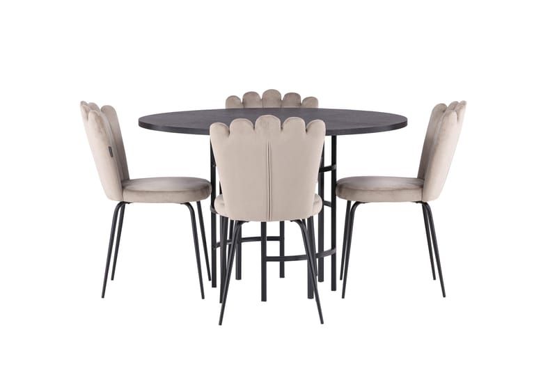 Copenhagen Matgrupp 115 cm Rund med 4 Limhamn stolar - Beige - Möbler - Bord & matgrupp - Matgrupp